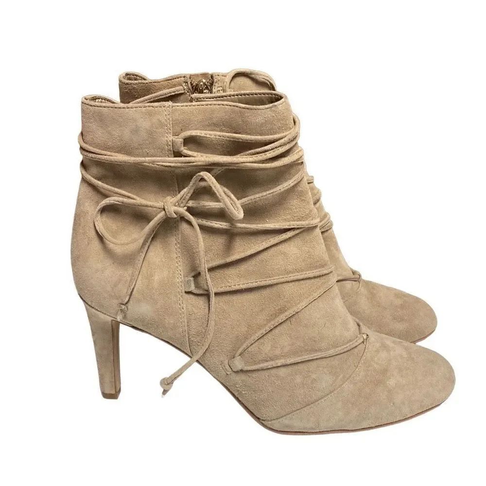 Vince Camuto Khaki Chenai Suede Booties Size 8 NEW